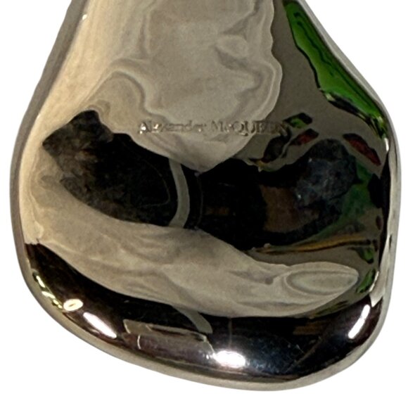 *AUTHENTIC Alexander McQueen Silver Short Molten Necklace w/ COA - Picture 6 of 12